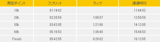 福知山マラソンの記録
